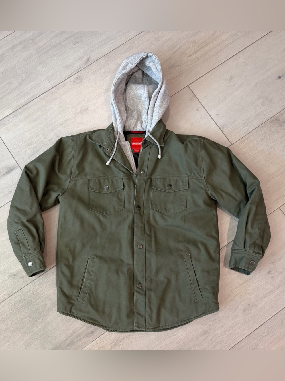 CRAFTSMAN Green Canvas Hoodie Work Jacket